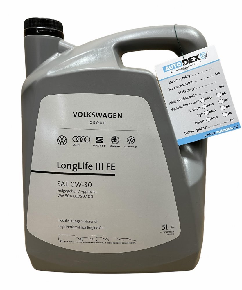Motorový olej VAG LongLife III FE 0W-30, 5L — AUTODEX.cz