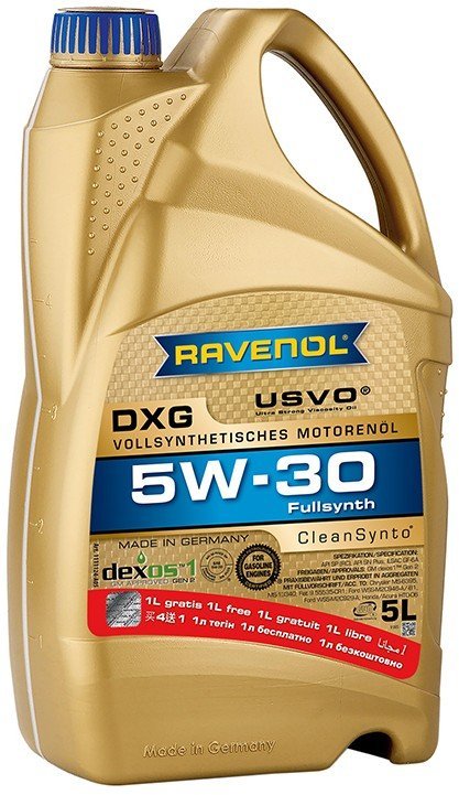 Motorový olej Ravenol DXG 5W-30, 4+1L — Autodíly PEMA