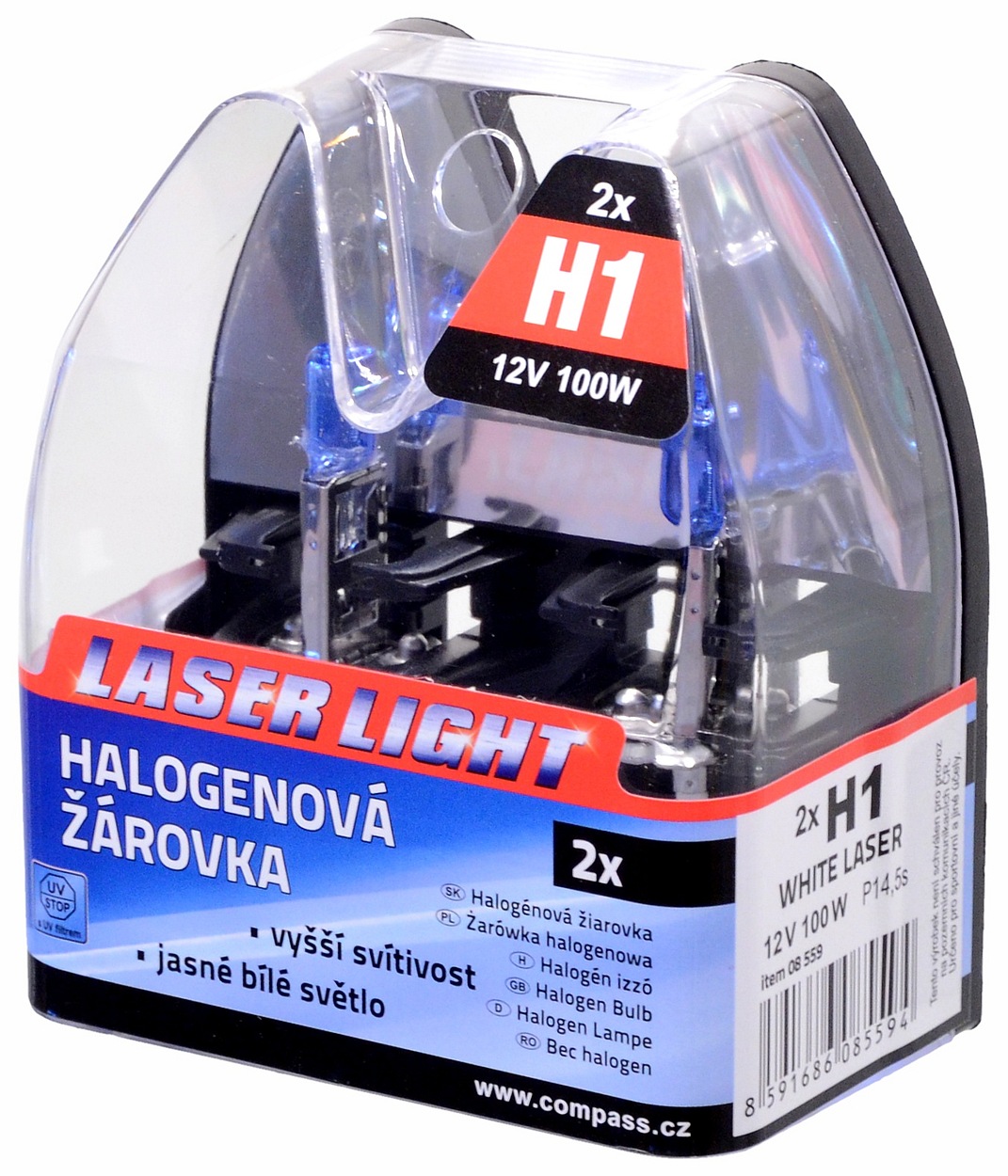 Levně Žárovka 12V H1 100W P14,5s WHITE LASER 2ks