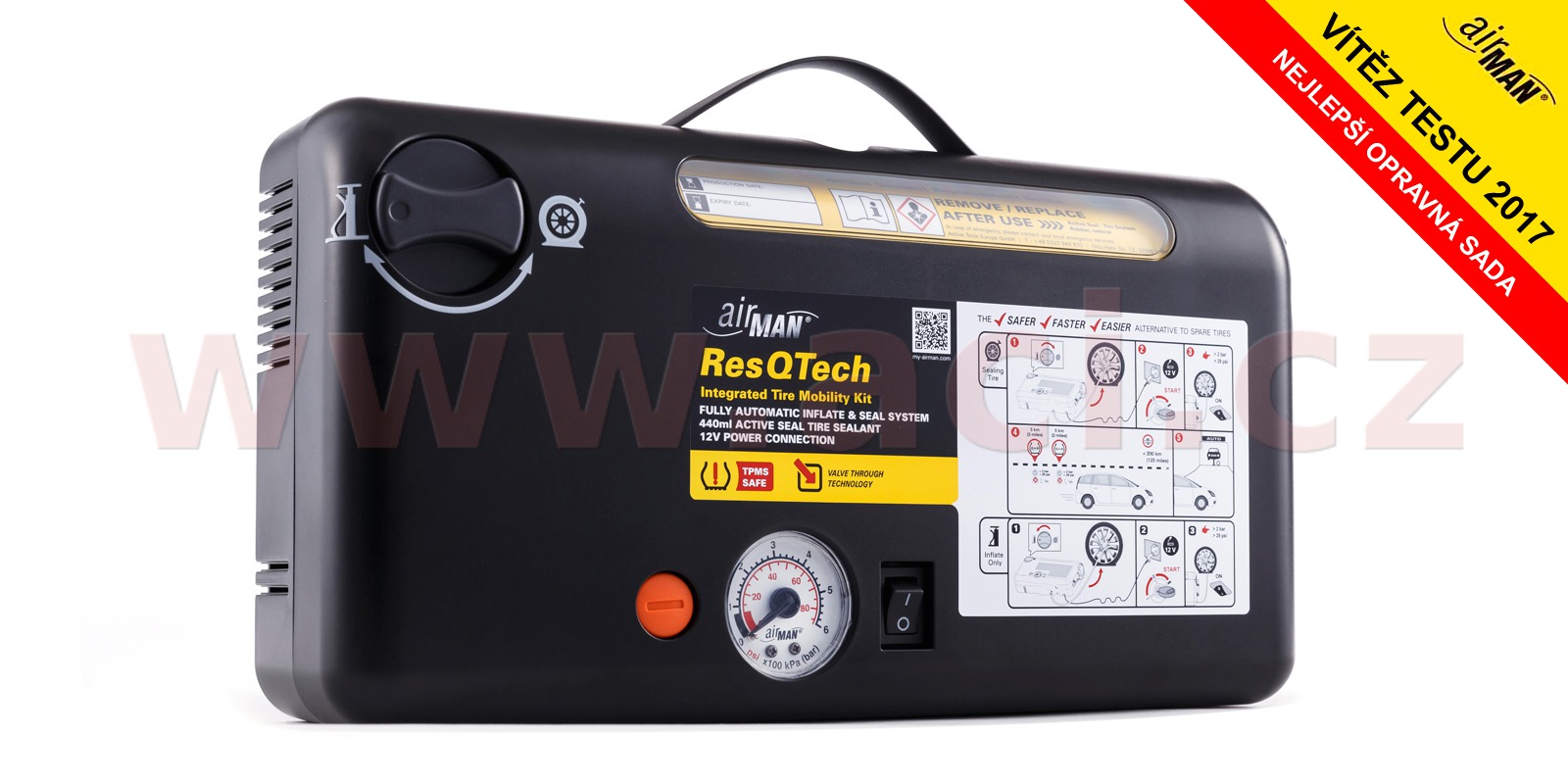 AIRMAN ResQ Tech - Automatická opravná sada pneu osobní/SUV 440 ml (pro pneu 13-22")