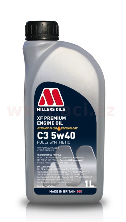 MILLERS OILS XF PREMIUM C3 5w40, plně syntetický, 1 l