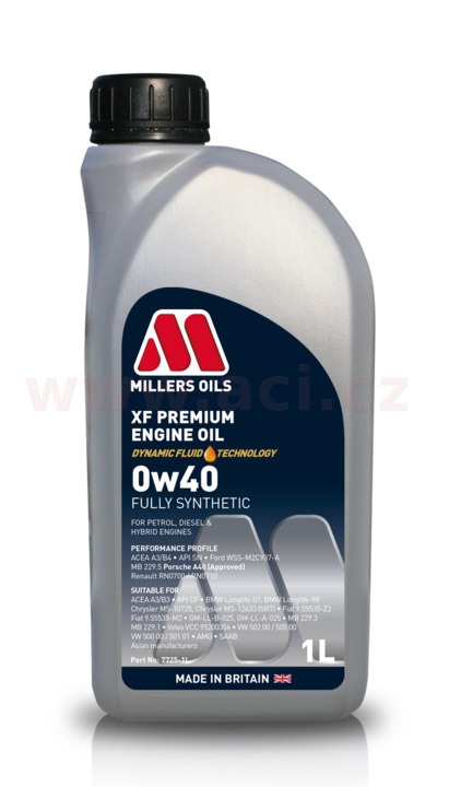 MILLERS OILS XF PREMIUM 0w40, plně syntetický, 1 l