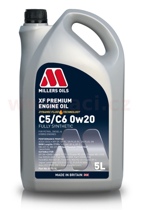 MILLERS OILS XF PREMIUM C5/C6 0w20 5 l