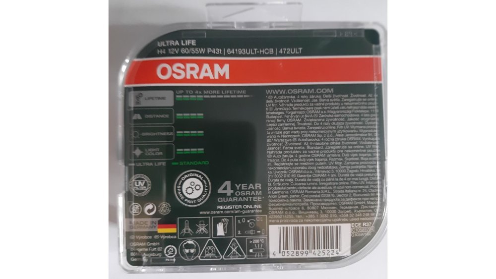 Osram H4 Ultra life 12V 60/55W Box — centralcar.hu