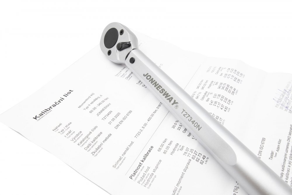 Momentový klíč 1/2" 60-340 Nm, s certifikátem - JONNESWAY T27340N — MLPARTS